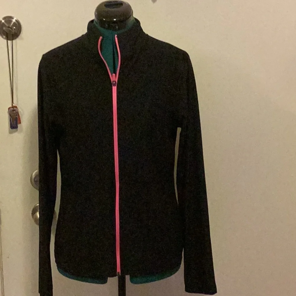 ZENANA OUTFITTERS Zip front Jacket w/Pink trim Med - Picture 1 of 6